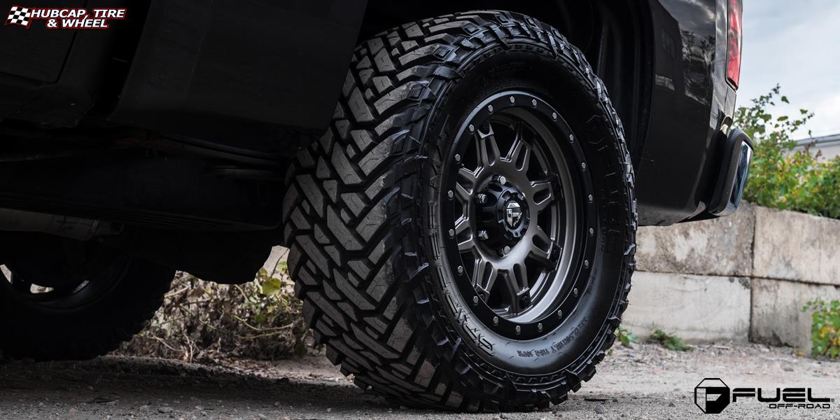 vehicle gallery/chevrolet silverado 1500 fuel hostage iii d568 18X9  Matte Anthracite w/ Black Ring wheels and rims